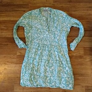 3/$20 Miankoma medium teal and white tunic dress